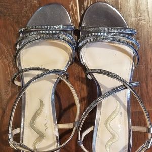 Nina Neona Wedge Sandal Pewter 8M